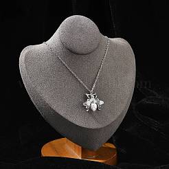 304 нержавеющая сталь и пластик жемчужные пчелы подвеска кабель цепь ожерелья NJEW-U023-03P