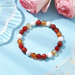 8.5 mm runde Stretch-Armbänder aus natürlichen Karneol-&nbsp;BJEW-JB10944-01