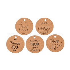100 Stück bedruckte Geschenkanhänger aus Kraftpapier mit Aufschrift „Danke“.&nbsp;CDIS-FS0001-24