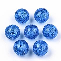 Brins de perles rondes acryliques craquelées transparentes&nbsp;CCG-R002-12mm-03