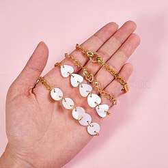 Браслеты с подвесками из латуни и браслеты с цепочкой для бордюров&nbsp;BJEW-SZ0001-005G