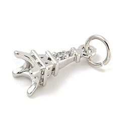 Покрытие стойки латунь микропаве прозрачные подвески из кубического циркония&nbsp;KK-B093-15P