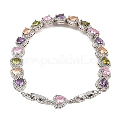 Tennisarmbänder aus platinfarbenem Messing mit Mikropavé-Fassung aus Zirkonia&nbsp;BJEW-B160-03P-03