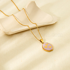 Collares para mujer con colgante ovalado de triple corazón en acero inoxidable 304 esmaltado.&nbsp;WG811DD-01