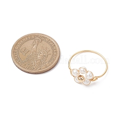 Перстни из ракушки и жемчуга для женщин&nbsp;RJEW-JR00923-02