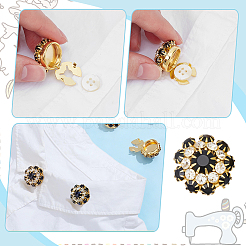 6 Stück Messing-Strass-Manschettenknöpfe&nbsp;FIND-NB0007-40G