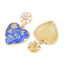 Латунные микропаве прозрачные подвески с фианитом&nbsp;KK-H262-01A-G