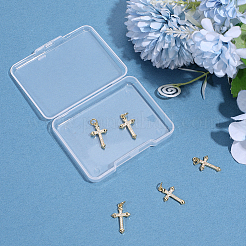 8 pièces en laiton micro pavé pendentifs en zircone cubique claire&nbsp;KK-SC0007-99