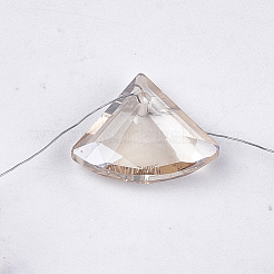電気メッキガラスビーズセット  多面カット  ファン  バリーウッド  10x12.5x4mm  穴：1mm  約90個/連  19.2インチ&nbsp;EGLA-S176-05B-B02