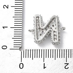 Liens lettres en laiton micro pavé de zircones cubiques&nbsp;KK-I717-04N-P