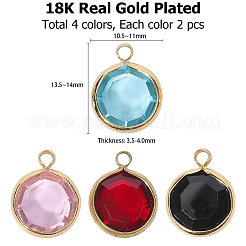 8шт 4 цвета k9 стеклянные подвески&nbsp;GLAA-DJ0001-04P