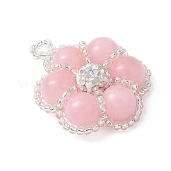 Подвески в виде цветов из окрашенного натурального нефрита машань&nbsp;PALLOY-MZ01188-02