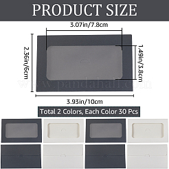 60 шт. 2-цветные прямоугольные бумажные мини-конверты для подарочных карт с полым видимым окошком CON-CP0001-005