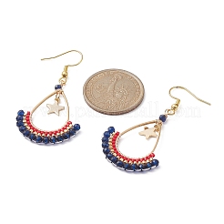 Серьги-капли из синтетической шпинели и висячие звезды&nbsp;EJEW-MZ00079-01