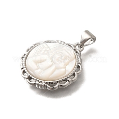 Подвески-ангелы из натуральной белой ракушки&nbsp;KK-Z091-03P