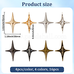 16ocs 4 цвета звездочки литые булавки для килта для одежды&nbsp;JEWB-CY0001-03