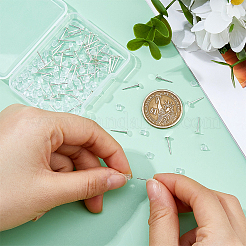 60 шт. 925 круглые плоские серьги-гвоздики из стерлингового серебра&nbsp;STER-DC0001-65