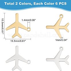 12 шт. подвески из нержавеющей стали 201 двух цветов STAS-UN0035-68