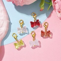 Стеклянные подвесные украшения с бантом&nbsp;HJEW-JM01669-01