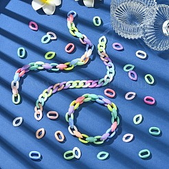 200 шт. 2 стиля непрозрачных акриловых соединительных колец OACR-YW0002-05