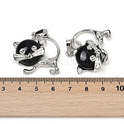Подвески в виде котят из натурального обсидиана&nbsp;G-J386-C17-14