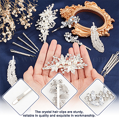 14 шт. 4 стиля свадебных шпилек для волос из сплава со стразами&nbsp;DIY-GA0003-90
