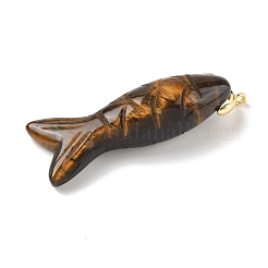 Резные подвески из натурального тигрового глаза&nbsp;G-P599-08G-03