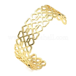 Полые латунные манжеты браслеты для женщин BJEW-F513-01G