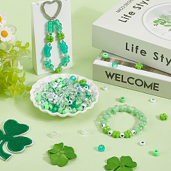800шт набор акриловых и пластиковых бусин на тему Дня Святого Патрика OACR-SP0001-47
