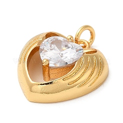 Сердце с подвеской на крыле из латуни KK-K377-20G