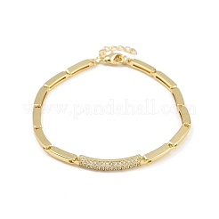 Латунные браслеты с микропаве из прозрачных кубических цирконий для женщин BJEW-F504-12G