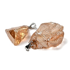 Подвески из гальванизированного необработанного натурального кварца G-Q481-20P-01