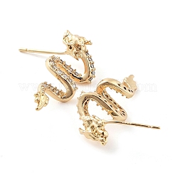 Boucles d'oreilles en laiton avec zircone cubique de micro pave&nbsp;EJEW-Q800-23KCG