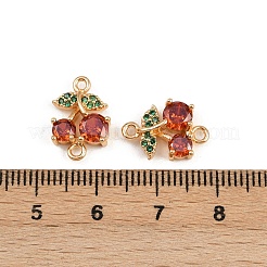 Подвески-фигурки с фруктами из латуни и оранжевыми кубическими цирконами KK-C115-02A-G