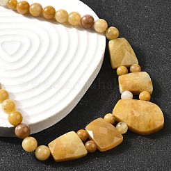 Colliers à perles graduées en jade topaze naturelle à facettes pour femmes&nbsp;NJEW-B128-01G