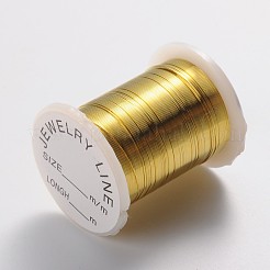 ラウンド銅ジュエリーワイヤー  ニッケルフリー  ゴールド  28ゲージ（0.3mm）  約32.8フィート（10m）/ロール  10ロール/バッチ&nbsp;CWMC-G