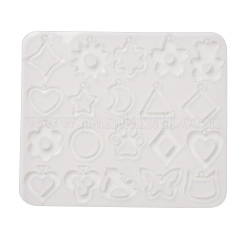 動物のイヤリングペンダント DIY シリコン型  レジン型  UVレジン用  エポキシ樹脂工芸品作り  透明  110x129x4mm  内径：19~28x13~26.5mm  穴：2mm&nbsp;DIY-Q033-04C