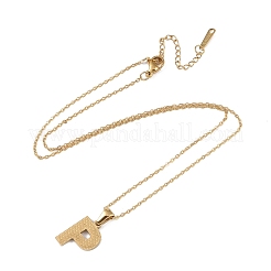 Ионное покрытие (ip) начальная буква 304 нержавеющая сталь кулон ожерелья NJEW-M199-01G-P