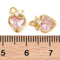 Messing ebnen Zirkonia Charms&nbsp;KK-Q085-17G-02