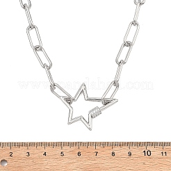 Colliers à chaîne trombone en acier inoxydable 304&nbsp;NJEW-JN06369-01
