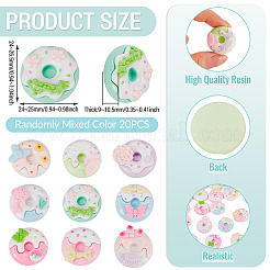 20 Stück undurchsichtige Harz-Decoden-Cabochons&nbsp;RESI-TA0005-33