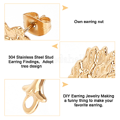 20 шт. 2 цвета фурнитура для сережек-гвоздиков из нержавеющей стали 304&nbsp;STAS-PH0001-69