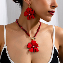 Комплект украшений из сплава с подвеской в виде цветка FS-WG6F8AE-01