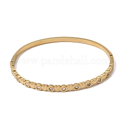 Bracelets manchettes à charnière en acier inoxydable 304 avec strass en forme de cœur pour femmes&nbsp;SA-CBA61B8-10G