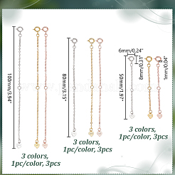 9 шт. 9 стиля 925 удлинитель цепи из стерлингового серебра&nbsp;FIND-GA0004-23