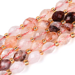 Натуральный гематоидный кварц / нитки из железистого кварца G-N342-35-8x6-13