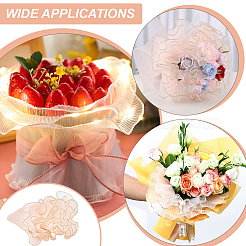 しわのあるウェーブのガーゼ糸の花の花束ラッピング包装  バレンタインデーの贈り物の装飾に適しています  桃パフ  28x0.15cm&nbsp;DIY-WH0039-430B