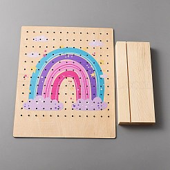 Ohrringständer aus Holz mit abgeschrägter Rückseite&nbsp;EDIS-WH0035-21A