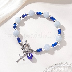 Браслеты из нержавеющей стали 304 и лэмпворка с подвесками&nbsp;BJEW-JB13111