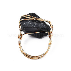 Плетеное кольцо на палец неправильной формы с натуральным драгоценным камнем G-S359-378